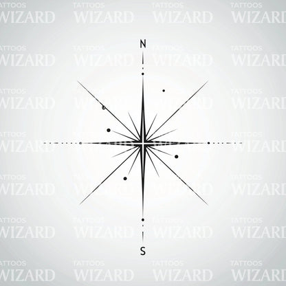 Minimalist Navigation Compass Tattoo Idea