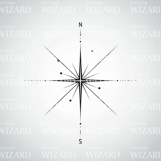 Minimalist Navigation Compass Tattoo Idea