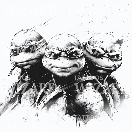 Minimalist Ninja Turtles Tattoo Design