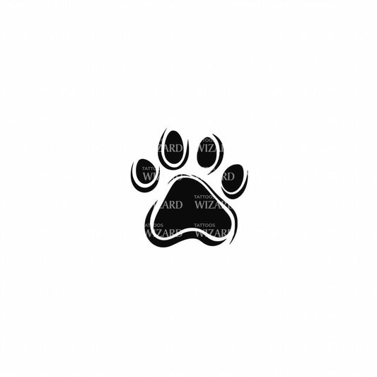 Minimalist Paw Print Tattoo Design