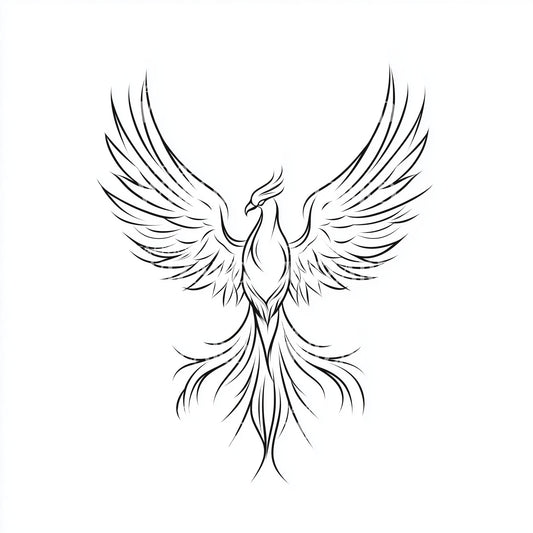 Minimalist Phoenix Silhouette Tattoo Idea