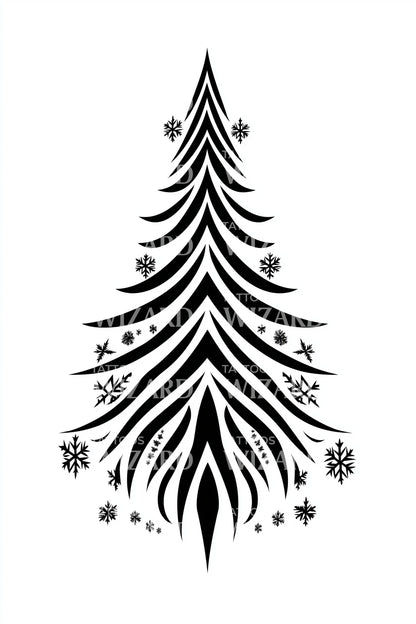 Minimalist Pine Tree Tattoo Design