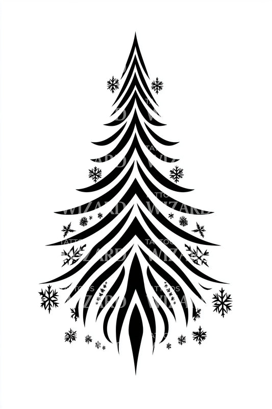 Minimalist Pine Tree Tattoo Design