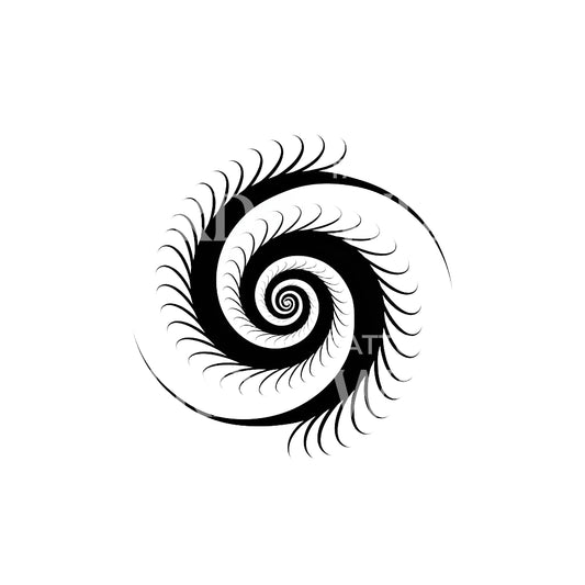 Conception de tatouage en spirale minimaliste