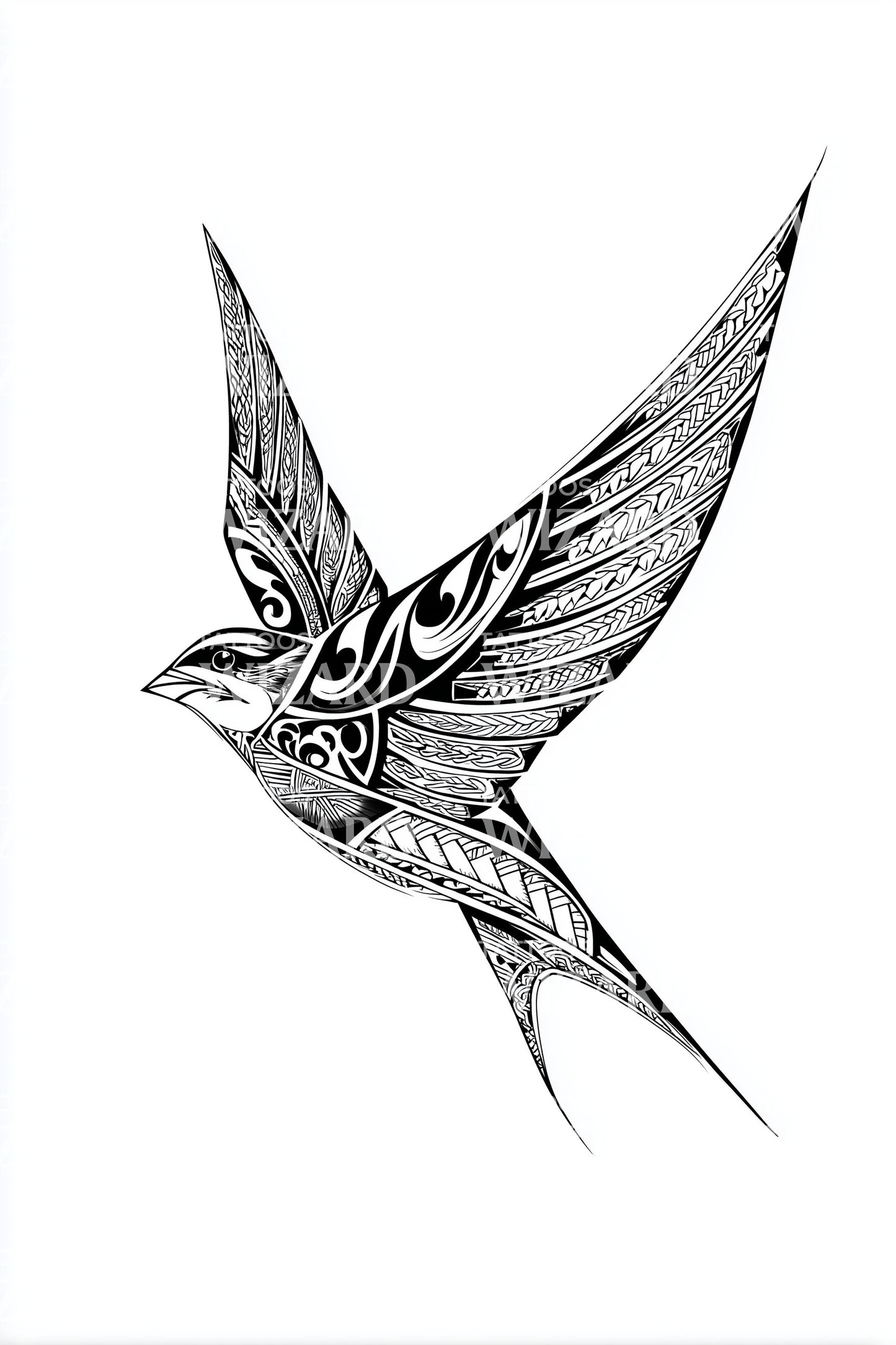 Minimalist Swift Flight Tattoo Design