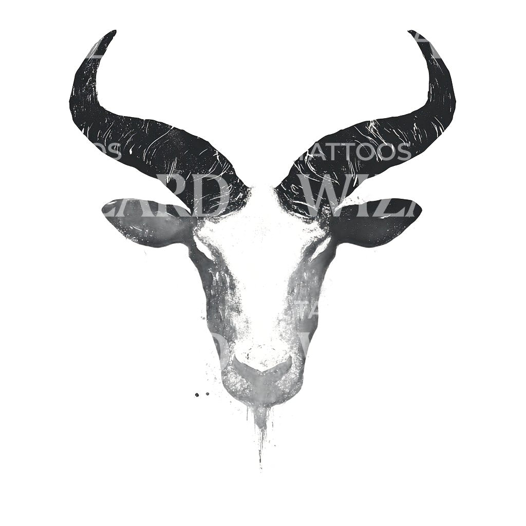 Minimalist Taurus Head Symbolizing Grounded Energy Tattoo Design