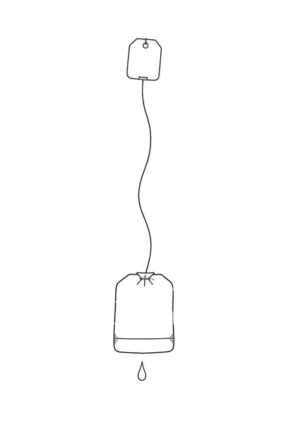 Minimalistisk tatoveringsdesign med tepose