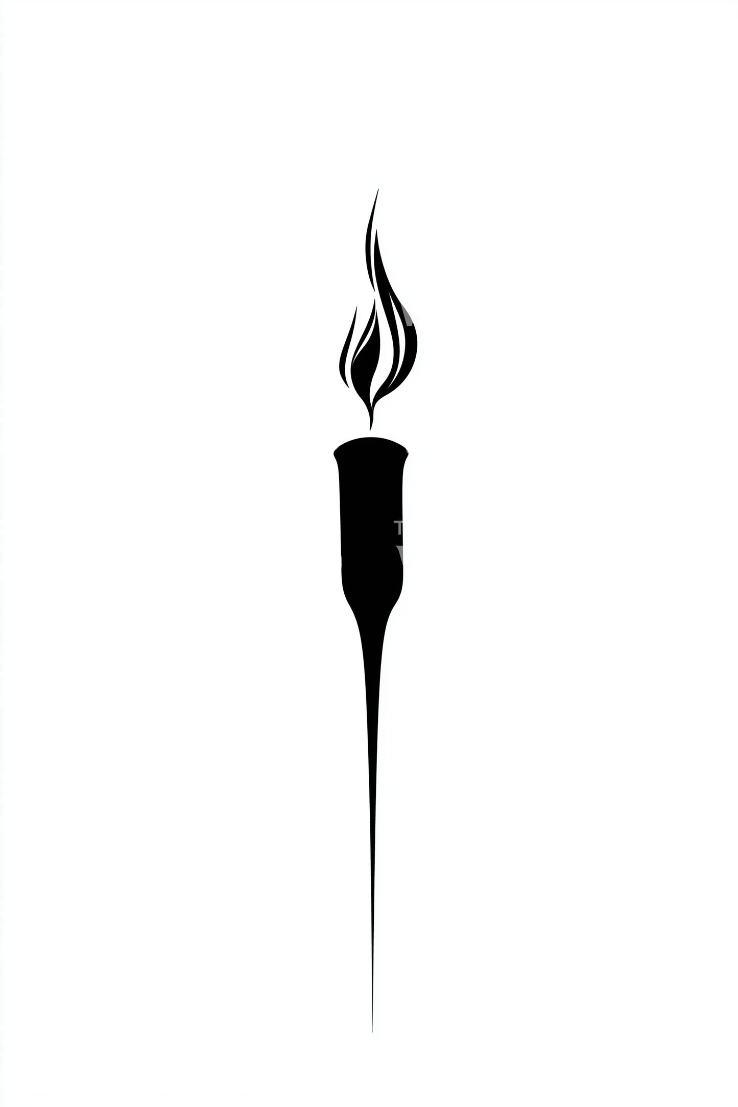 Minimalist Torch Flame Tattoo Idea