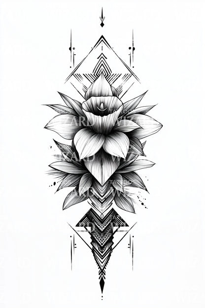 Design Tatuaggio Totem Loto Specchio