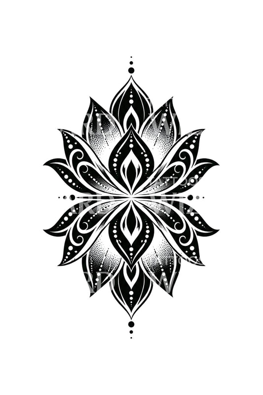 Peilattu lootustimantti blackwork-tatuointina