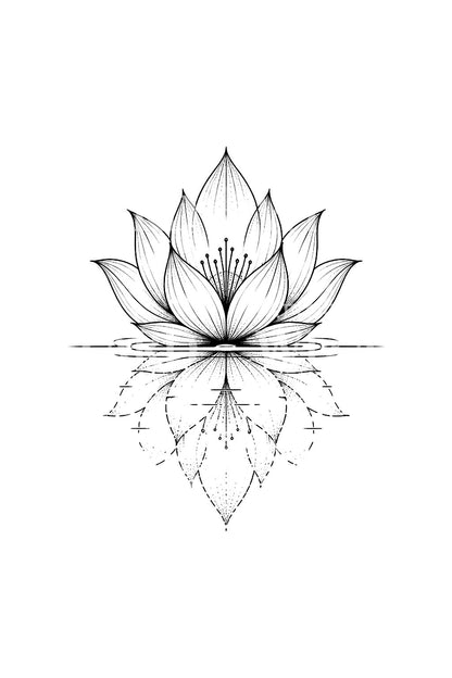Tattoo-idé med spejlet lotus