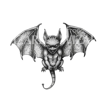 Mischievous Gargoyle Tattoo Design