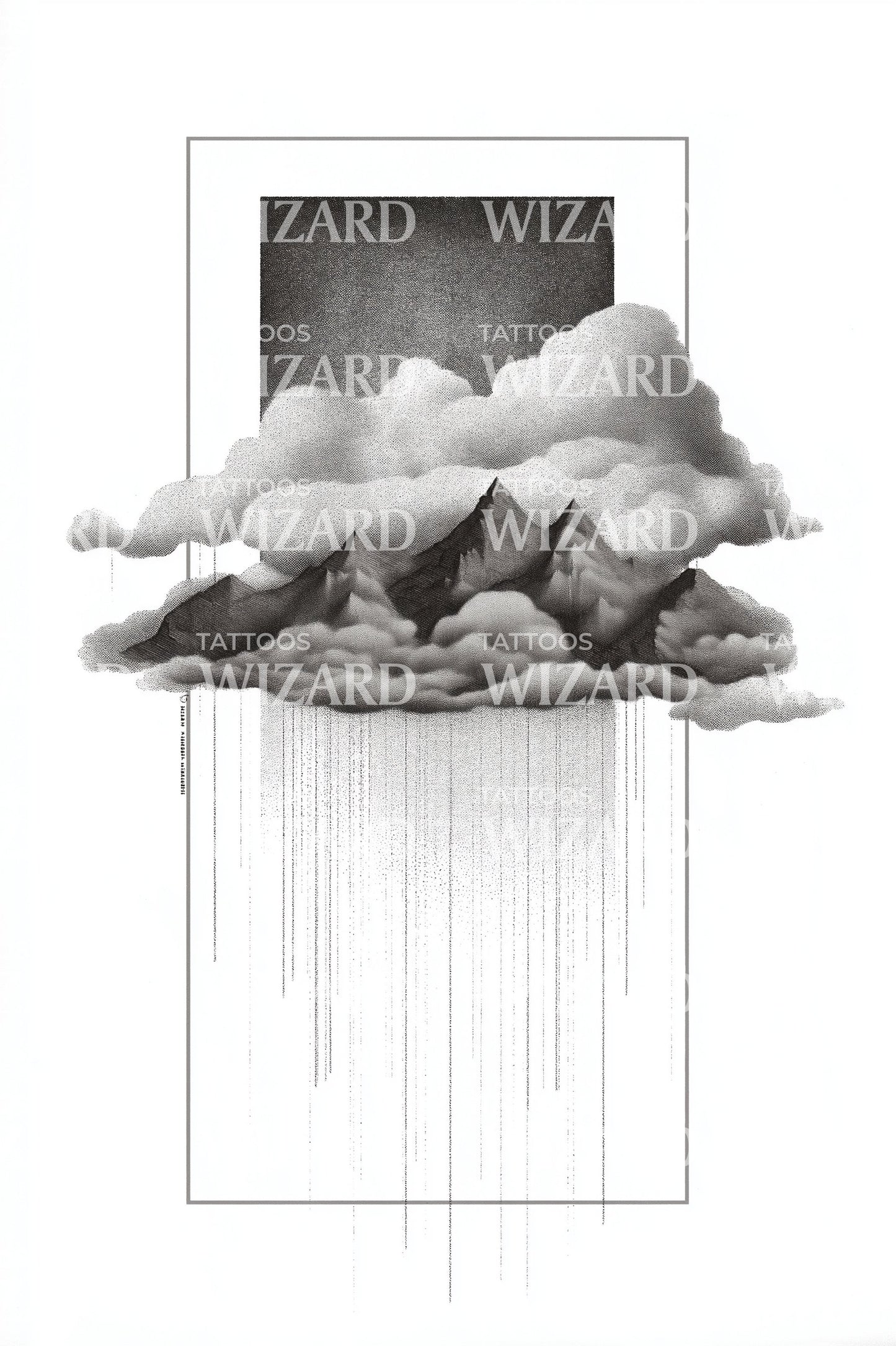 Misty Mountains Rainfall Tattoo Design