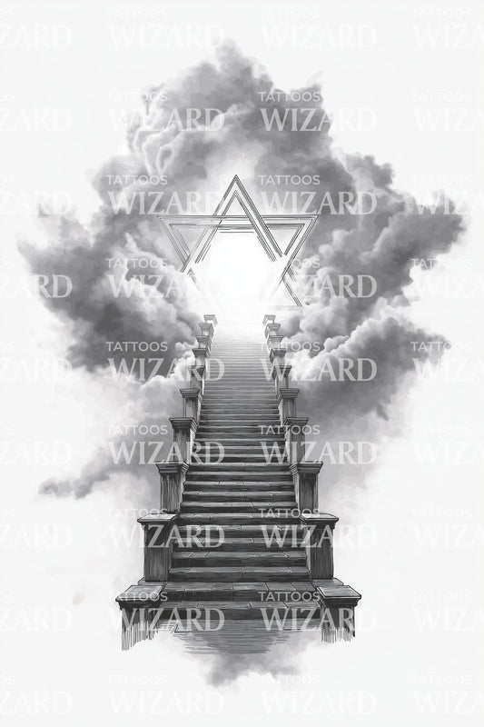 Misty Star Ascent Tattoo Design