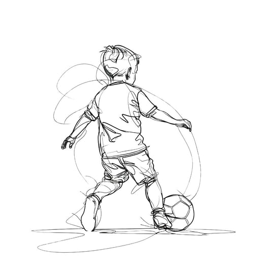 Boy Playing Ball Game Tattoo Design