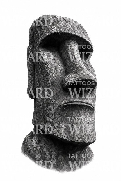Moai-Steinkopf Tattoo-Design