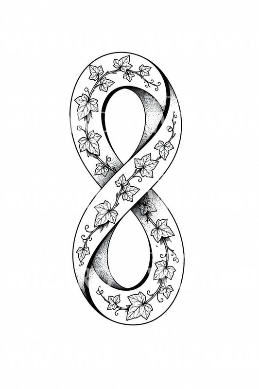 Mobius Strip Ivy Infinity Tattoo Design