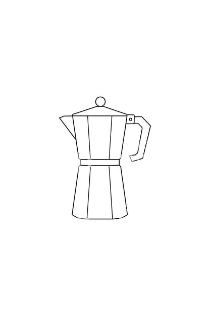 Minimalistisk tatoveringsidé med mokkakanne