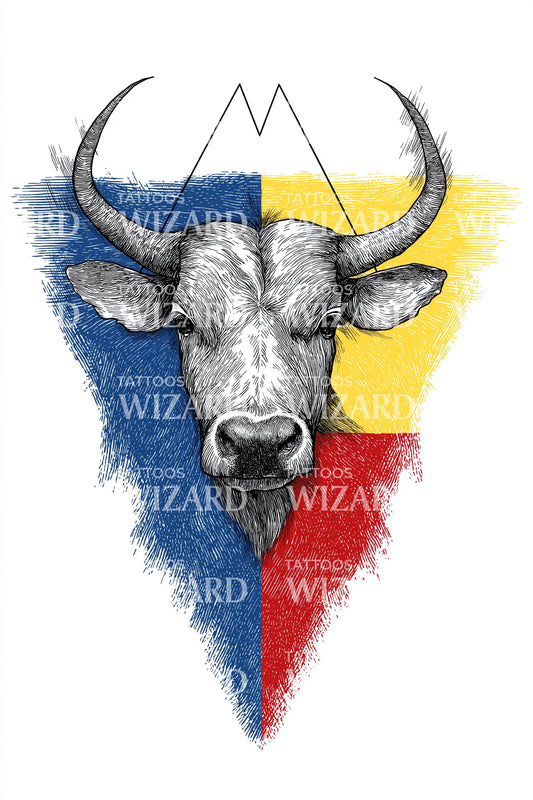 Moldova Aurochs Shield Tattoo Design