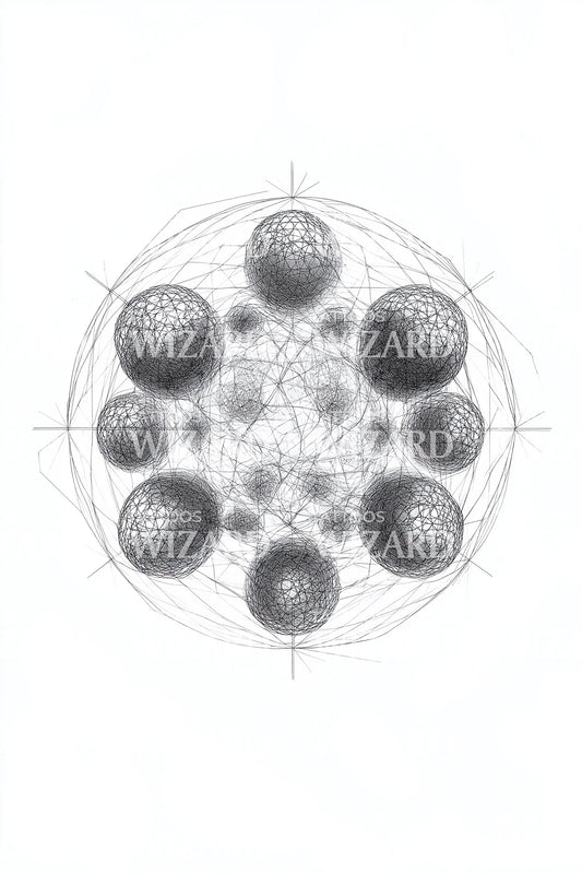 Molecular Orbit Sphere Tattoo Design