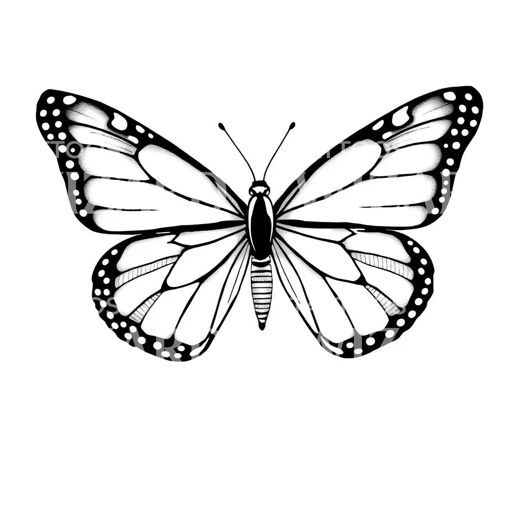 Monarch Butterfly Tattoo Design