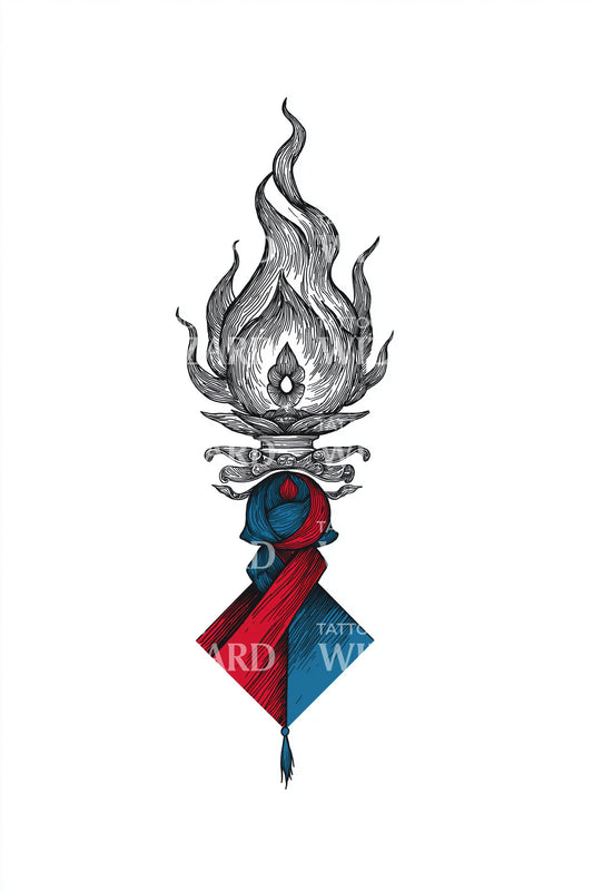 Mongolisk Eldskena Tatuering Design
