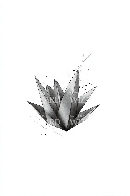 Illustrazione del tatuaggio della pianta di agave monocromatica