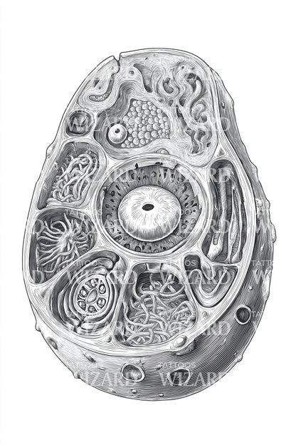 Monochrome Cell Micrograph Tattoo Design