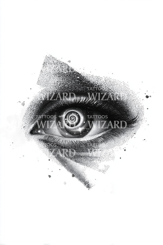Monochrome Hypnotic Eye Tattoo Design