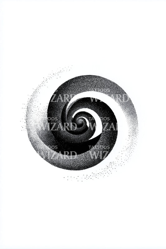 Monochrome Spiral Swirl Tattoo Design