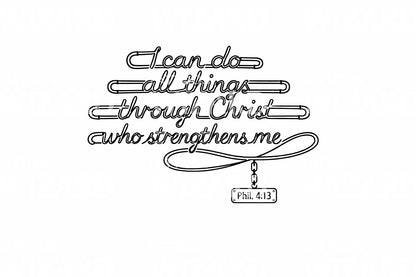 Monoline Outline Verse Tattoo Design