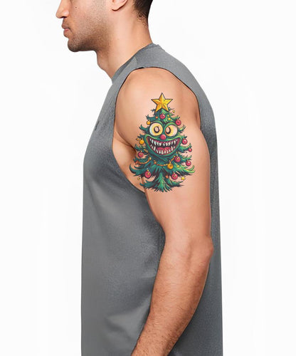 Monster Christmas Tree Tattoo Design