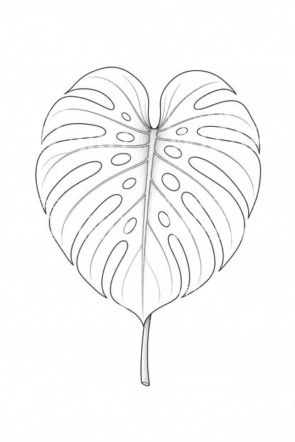 Motif de tatouage feuille de monstera