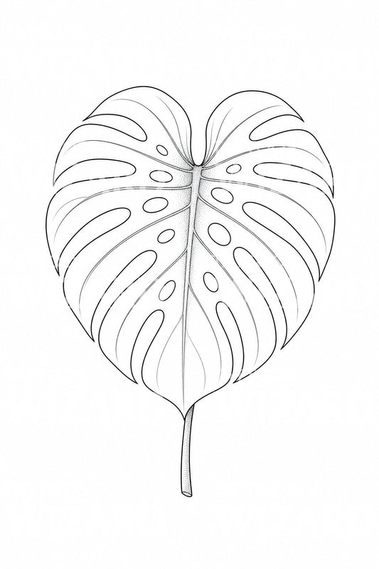 Diseño de tatuaje de hoja de monstera