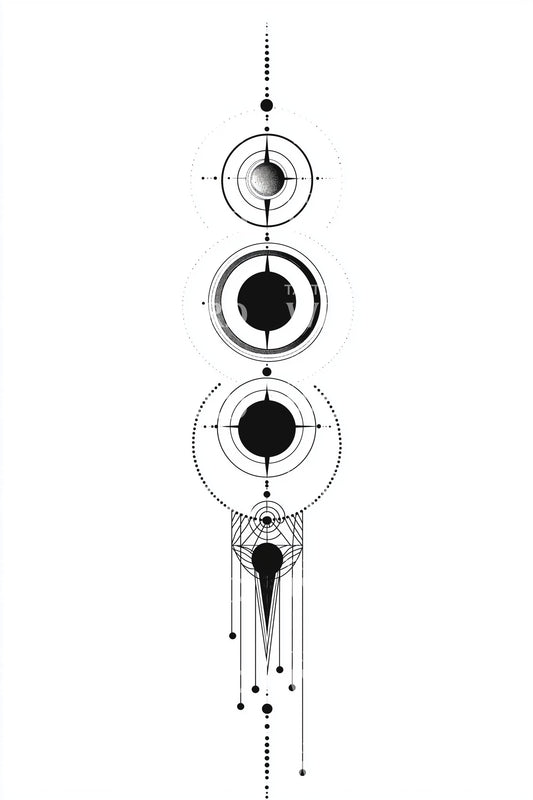 Moon Dial Sacred Stack Tattoo Design