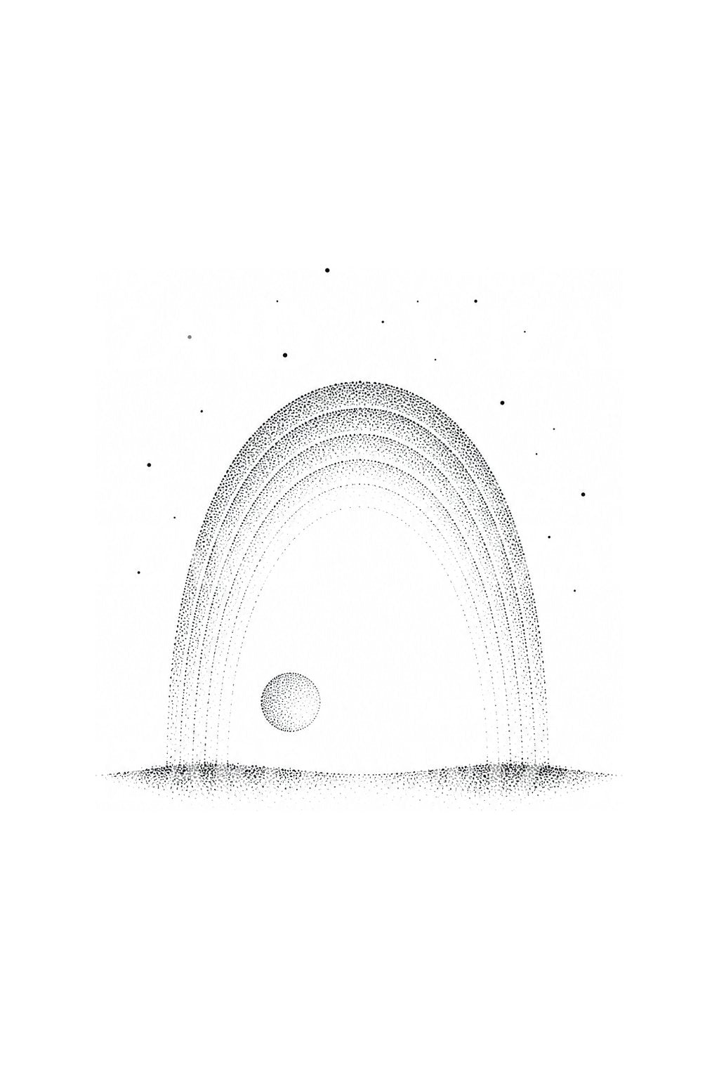 Moonbow Over the Horizon Tattoo Design