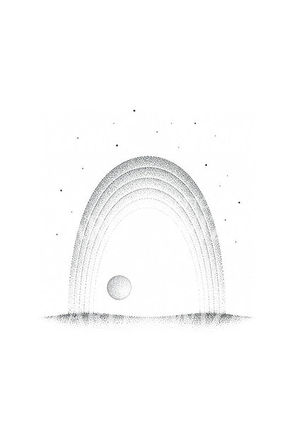 Moonbow Over the Horizon Tattoo Design
