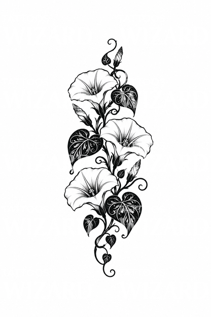 Blackwork-tatoveringsillustration af pragtsnerle