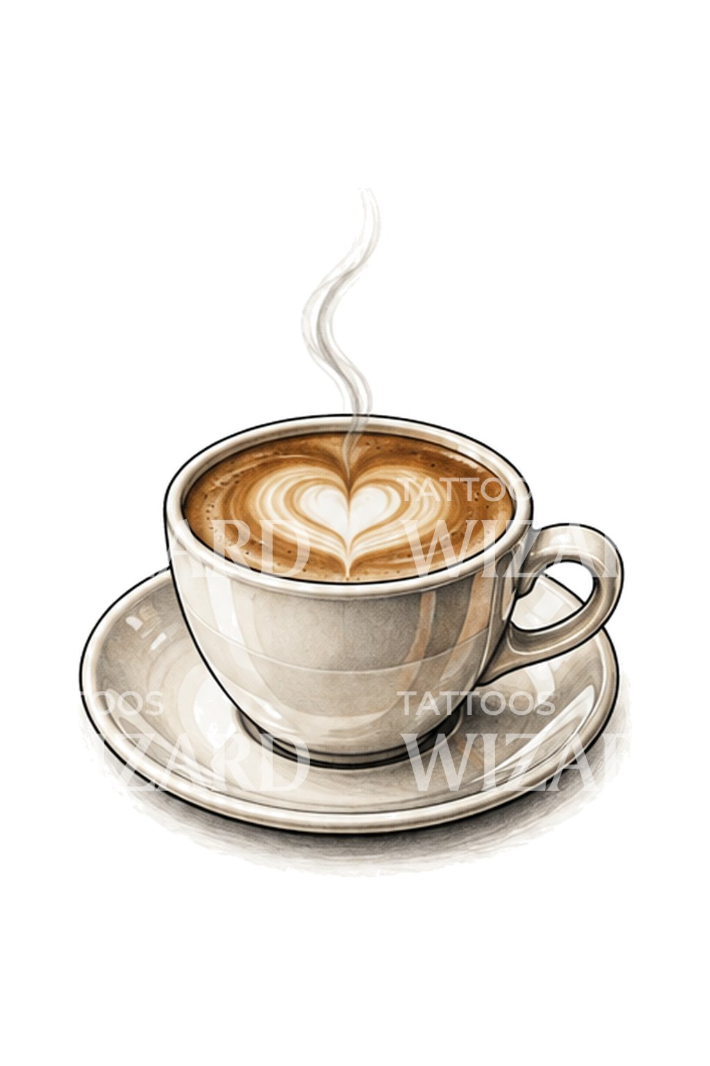 Idee für ein Cappuccino-Mikrotattoo als Morgenritual