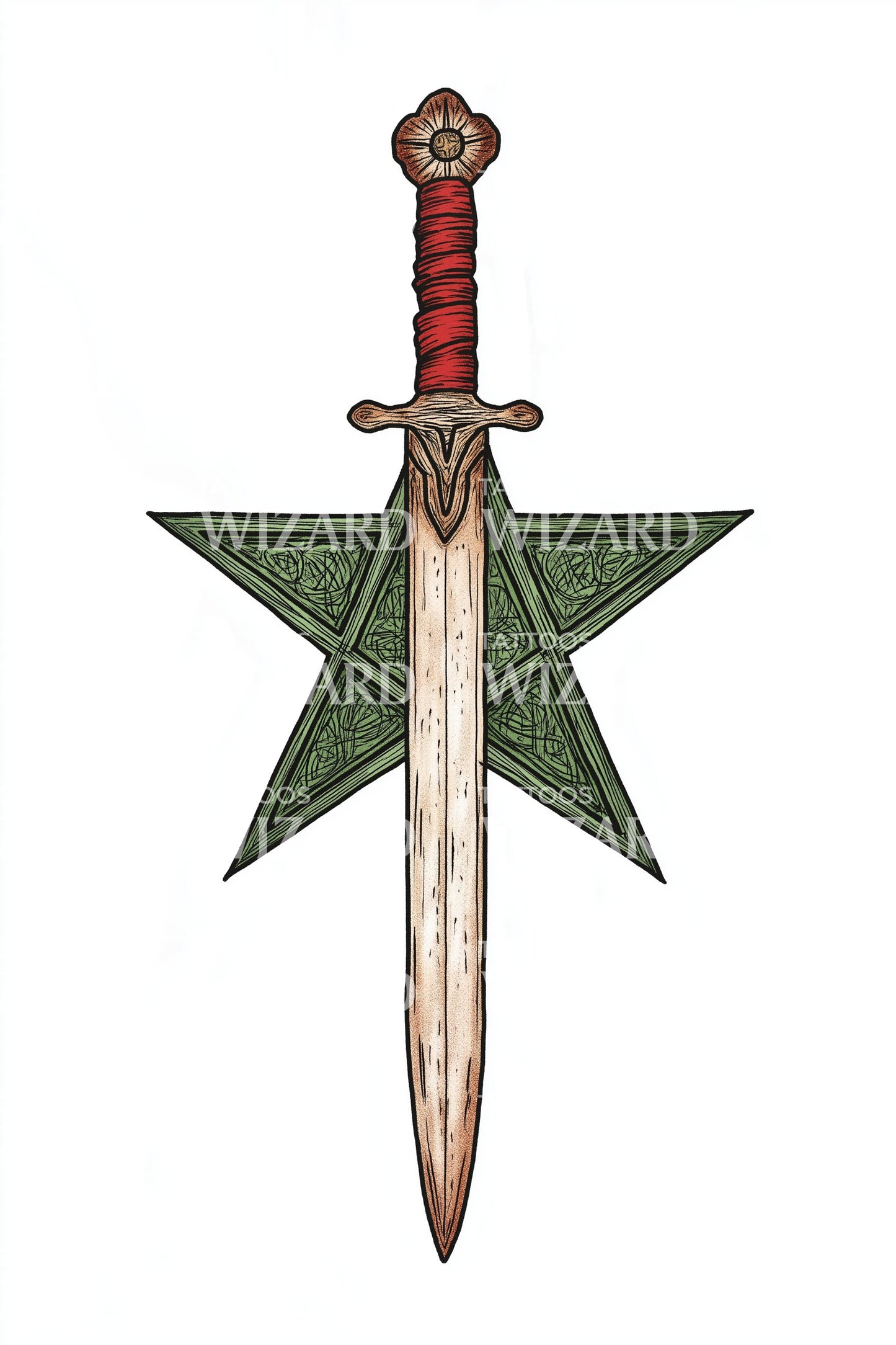 Morocco Star Dagger Tattoo Design
