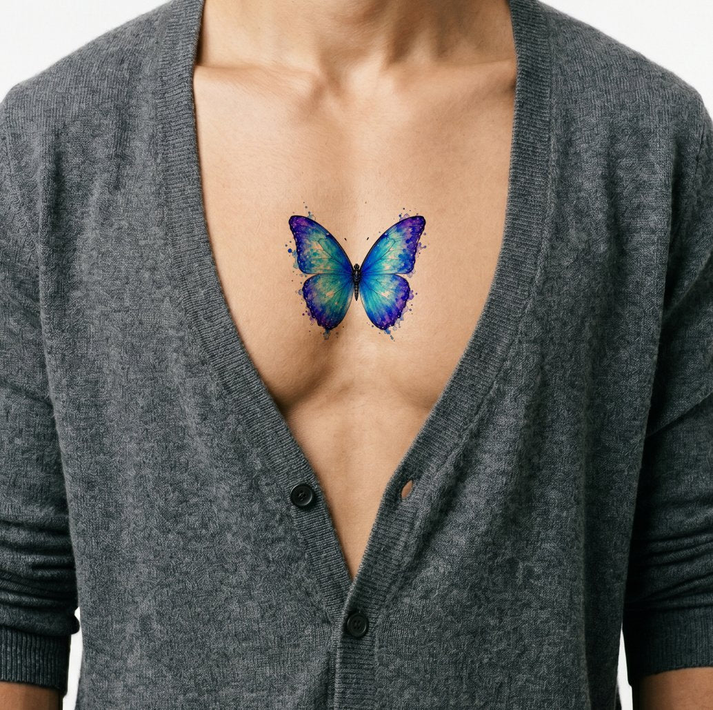 Blue Morpho Butterfly Tattoo Design