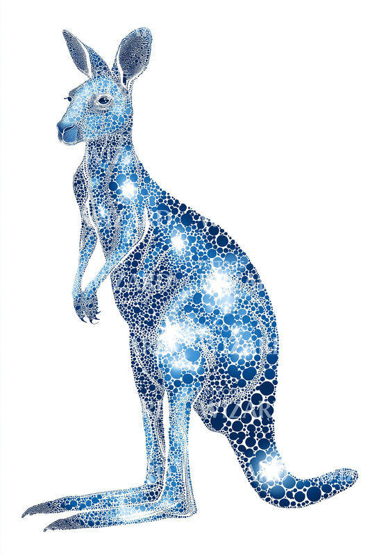 Mosaic Kangaroo Australia Tattoo Design