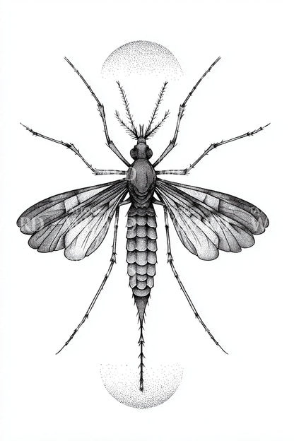 Mosquito Spirit Insect Tattoo Design
