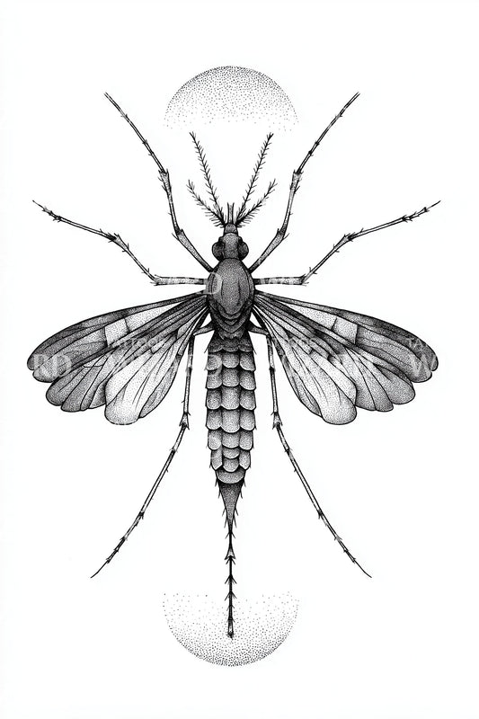 Mosquito Spirit Insect Tattoo Design