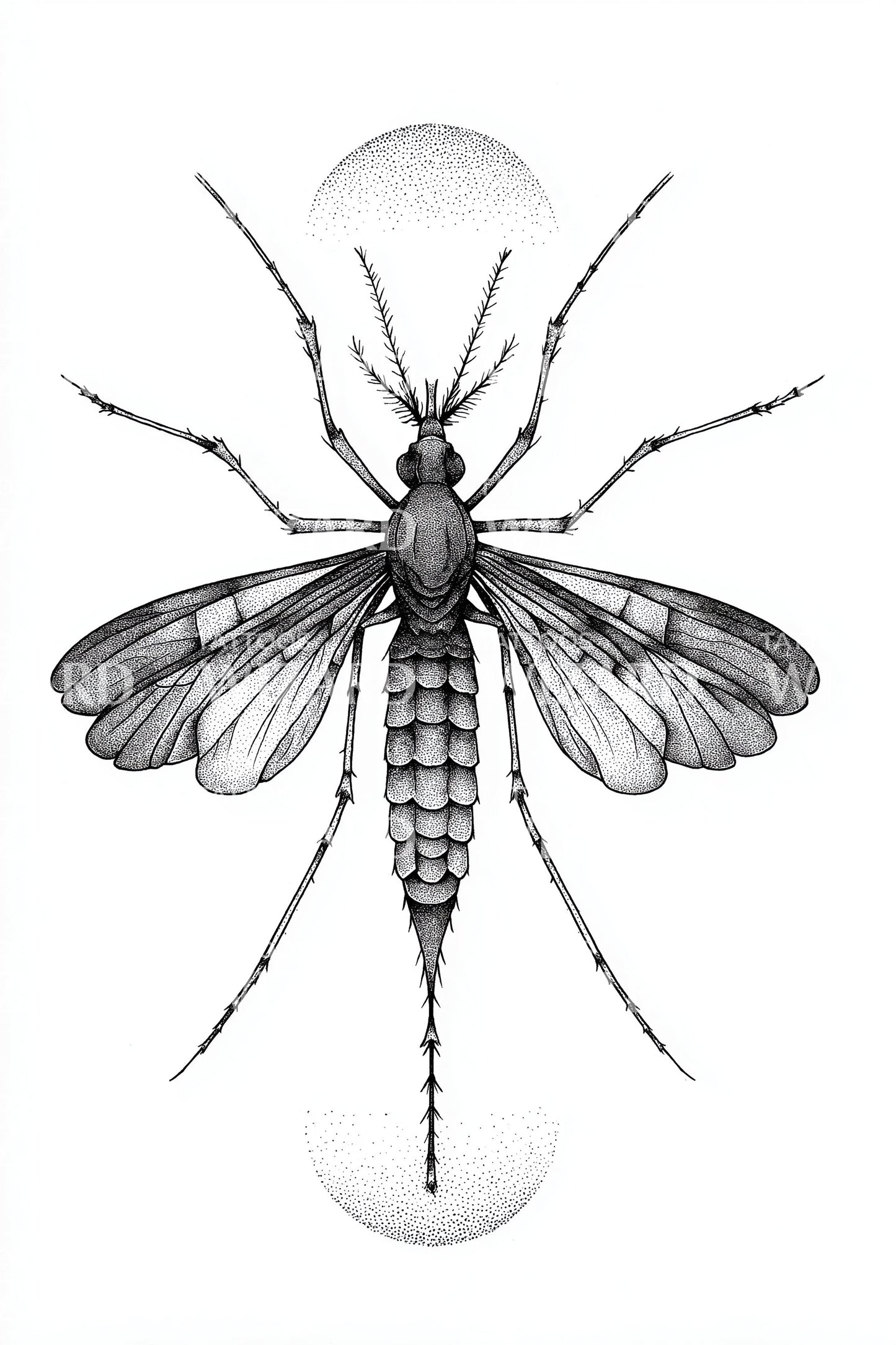 Mosquito Spirit Insect Tattoo Design