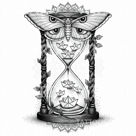 Møll Timeglass Båter Tatoveringsdesign