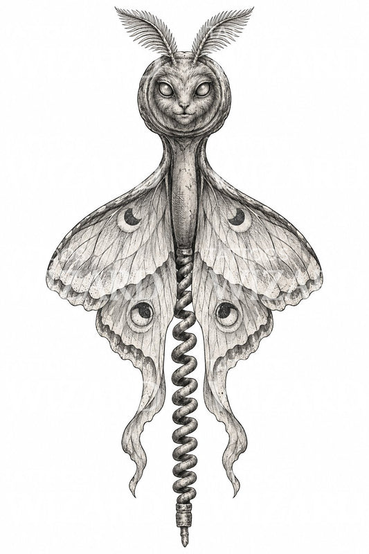 Ilustración de tatuaje Espíritu de Polilla