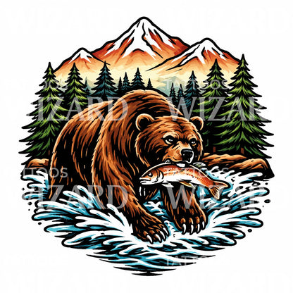 Mountain Bear Tattoo Design