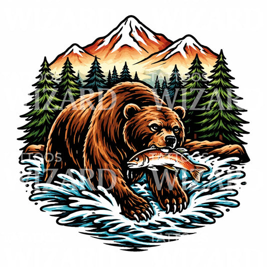 Mountain Bear Tattoo Design