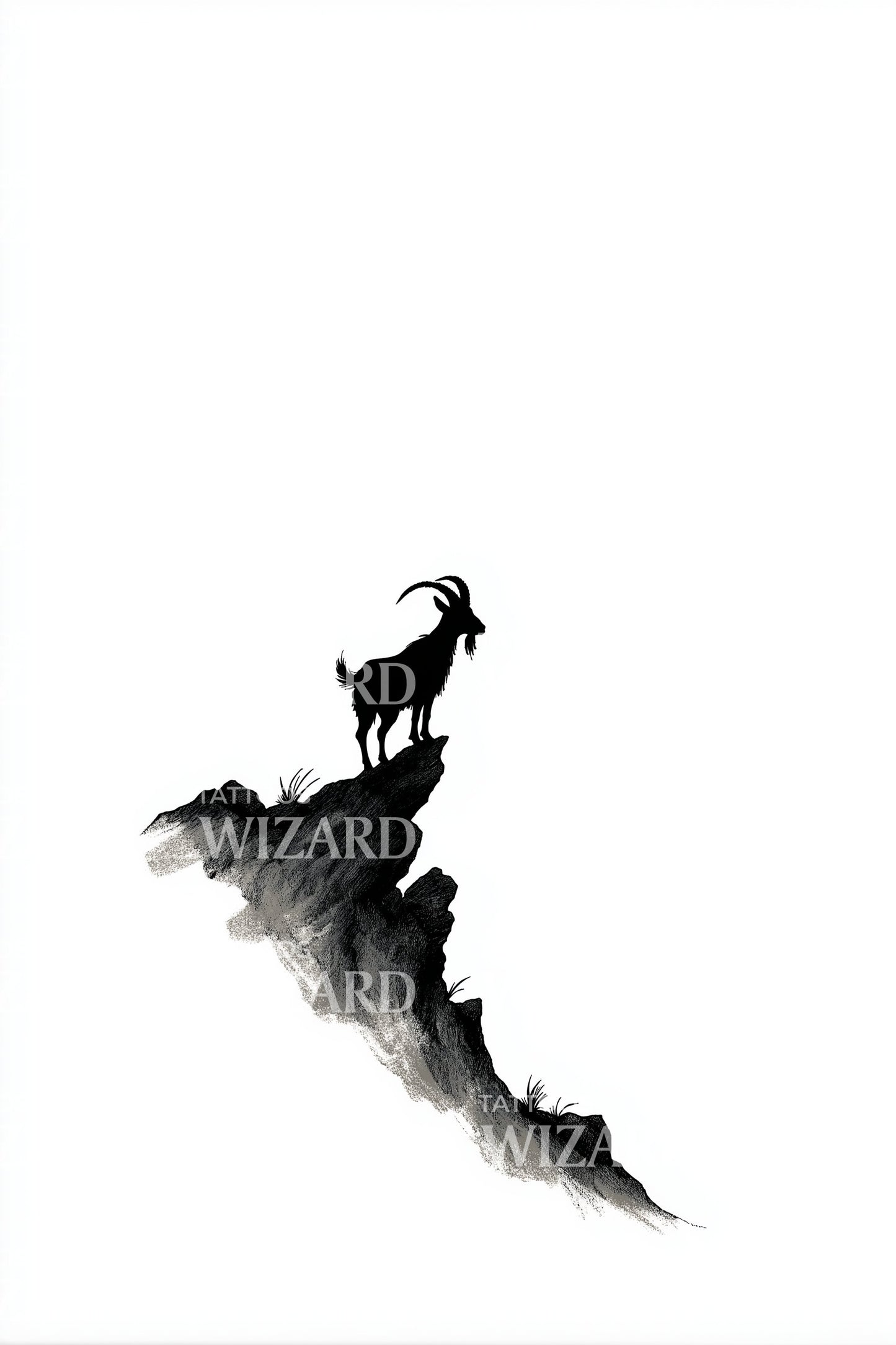 Mountain Goat Summit Tattoo Illustration